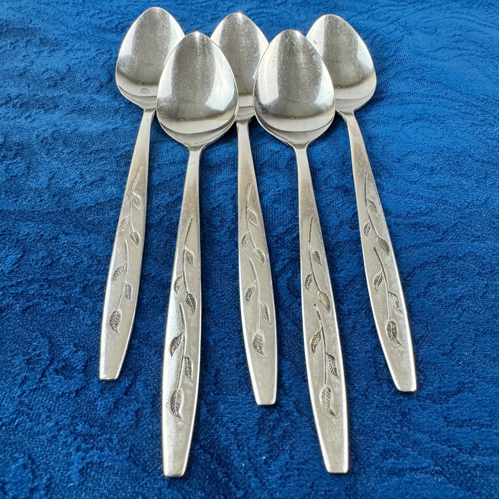 National Stainless Haiti Pattern Tablespoons Set of 5 Japan Leaf Vine Flatware